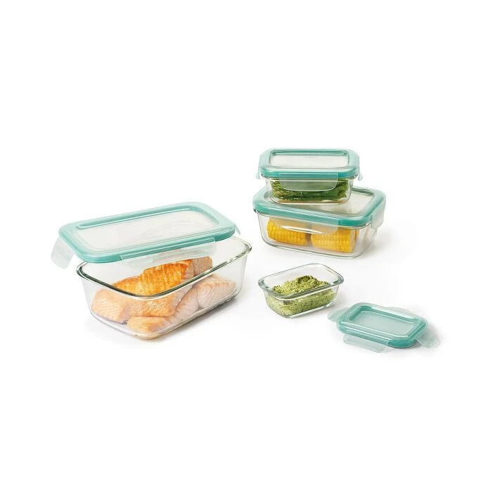 OXO Good Grips 8 Piece Smart Seal Glass Rectangle Container Set 2 OXO Good Grips 8 Piece Smart Seal Glass Rectangle Container Set - Image 2