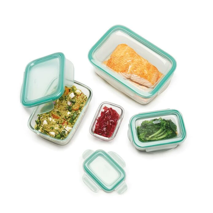 OXO Good Grips 8 Piece Smart Seal Glass Rectangle Container Set 1 OXO Good Grips 8 Piece Smart Seal Glass Rectangle Container Set