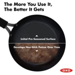 OXO Obsidian Carbon Steel 8" Frypan With Silicone Sleeve -OXO Sale Store cc005099 001 3
