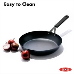 OXO Obsidian Carbon Steel 12" Frypan With Silicone Sleeve -OXO Sale Store cc005101 001 9