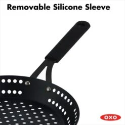 OXO Obsidian Carbon Steel 12" BBQ Frypan With Silicone Sleeve -OXO Sale Store cc005104 001 4