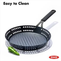 OXO Obsidian Carbon Steel 12" BBQ Frypan With Silicone Sleeve -OXO Sale Store cc005104 001 8