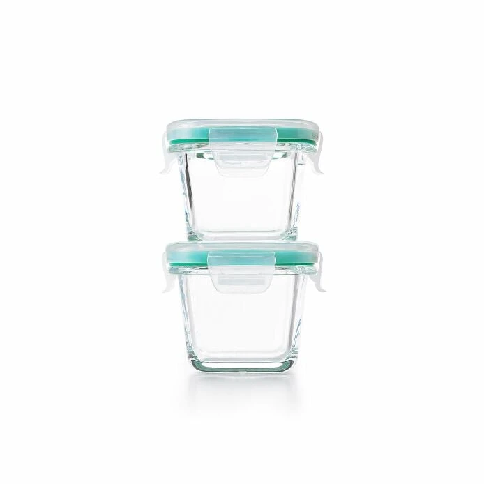 4 Piece Smart Seal Glass Mini Square Container Set 1 4 Piece Smart Seal Glass Mini Square Container Set