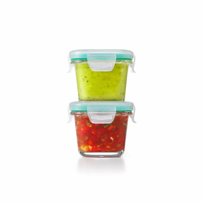 4 Piece Smart Seal Glass Mini Square Container Set 2 4 Piece Smart Seal Glass Mini Square Container Set - Image 2