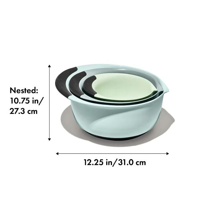 3 Piece Mixing Bowl Set - Cadet Blue, Tower Grey, Jade 2 3 Piece Mixing Bowl Set - Cadet Blue, Tower Grey, Jade - Image 2