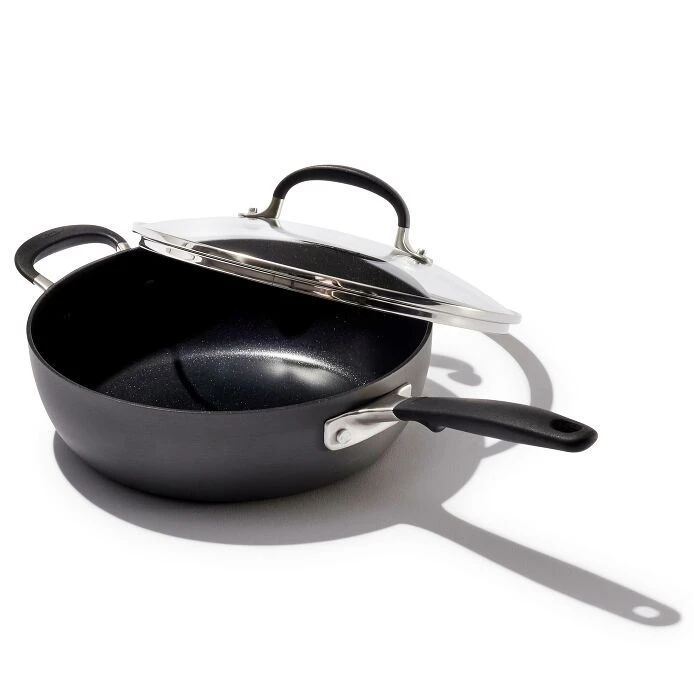 Non-Stick 3-Quart Chef's Pan With Lid And Helper Handles 1 Non-Stick 3-Quart Chef's Pan With Lid And Helper Handles