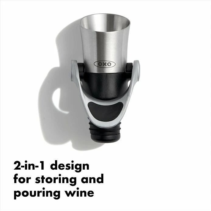 Steel Wine Stopper & Pourer 3 Steel Wine Stopper & Pourer - Image 3