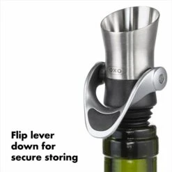 Steel Wine Stopper & Pourer 11 Steel Wine Stopper & Pourer -OXO Sale Store stl 11136400 8c 1