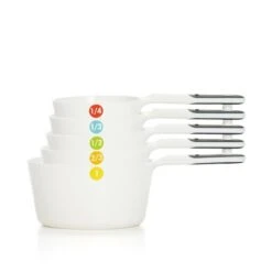 6 Piece Plastic Measuring Cups - White